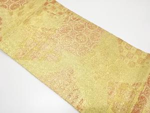 色紙に花兎・荒磯模様織り出し袋帯